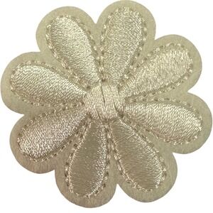 8 pieces Embroidered Flower Iron On Patches White Floral Applique 8pc Lot